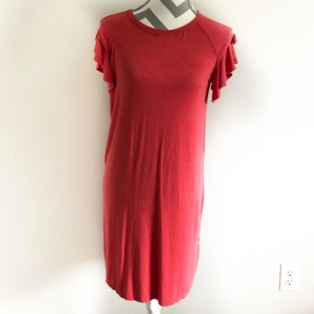 Max Studio Red T-shirt Mini Casual Dress - Picture 2 of 4